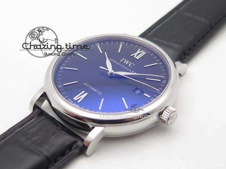 MIROTIME 0511 GoodFit Portofino SCHAFFHAUSEN SS MKF 1:1 V2 Best Edition Black Dial On Black Leather Strap A 7350